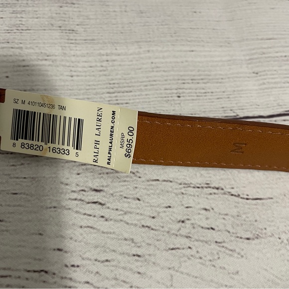 Ralph Lauren Stirrup Belt Equestrian Riding Leather Gold Brown Double Womens - Picture 12 of 14